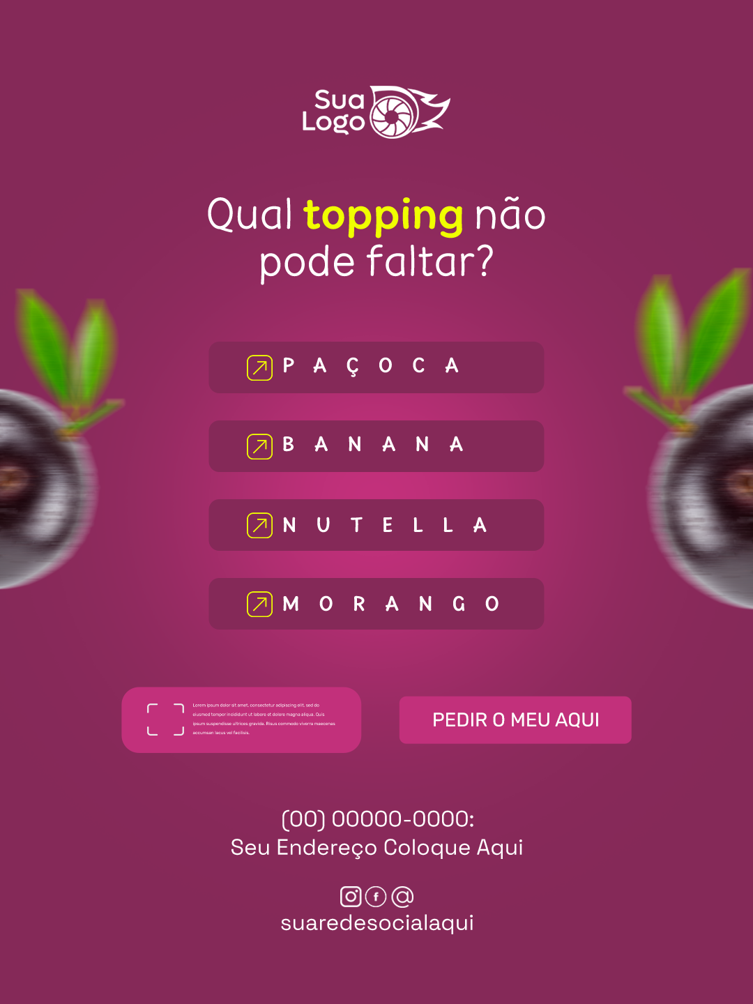 Prévia da coleção Coleção de Artes para Açaíteria