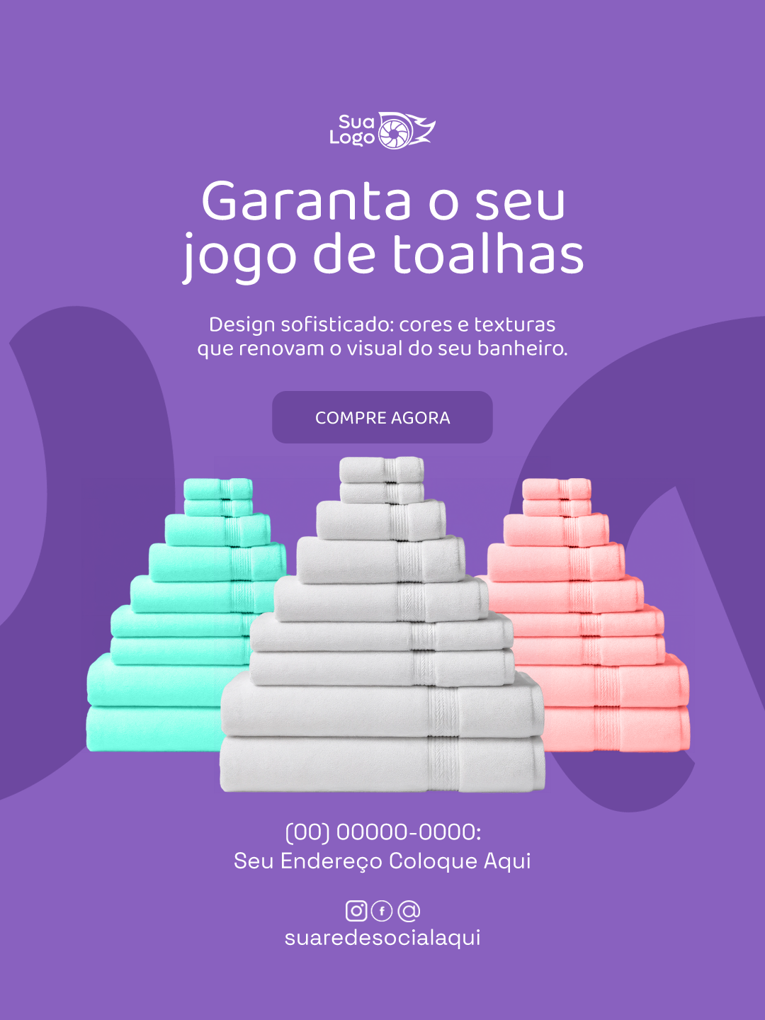 Prévia da coleção Coleção de Artes para Loja de Toalhas e Tecidos